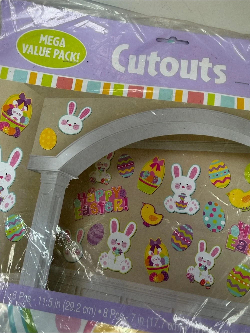 Amscan Easter Cutouts Pack - Purple, Yellow, Pink, Green super cute festive 60 p